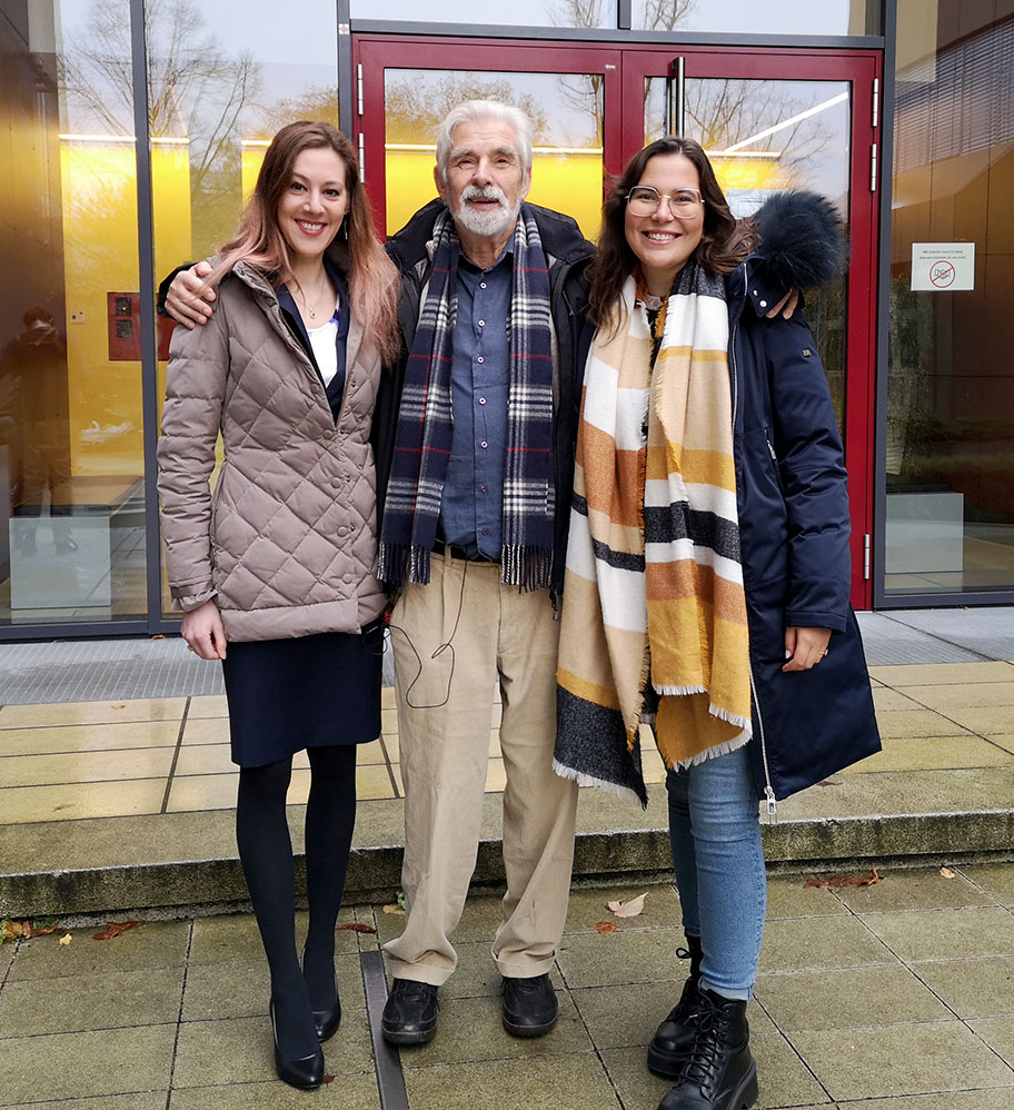 Nobelpreisträger Prof. Klaus Hasselmann mit Dr. Claudia Stephan und Dr. Laura Suarez.