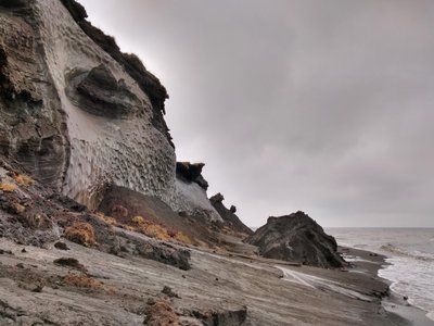 Photo of northeast coast of Muostakh Island in the Laptev Sea.