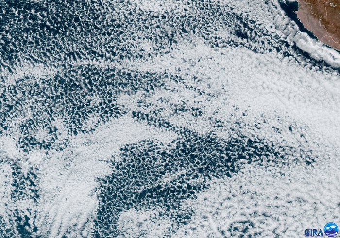 Satellite image from 6.12.2023, clouds over the Atlantic ocean