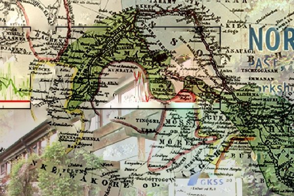 Abbildung: Kollage von Landkarten